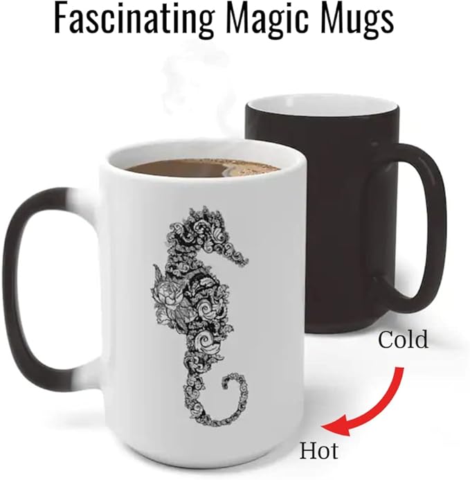 TANGLONG Color Changing Coffee Mugs 15oz Sublimation Mugs Magic Mug Heat Sensitive Coffee Mugs Heat Changing Mugs Tazas Magicas Para Sublimacion Set of 12