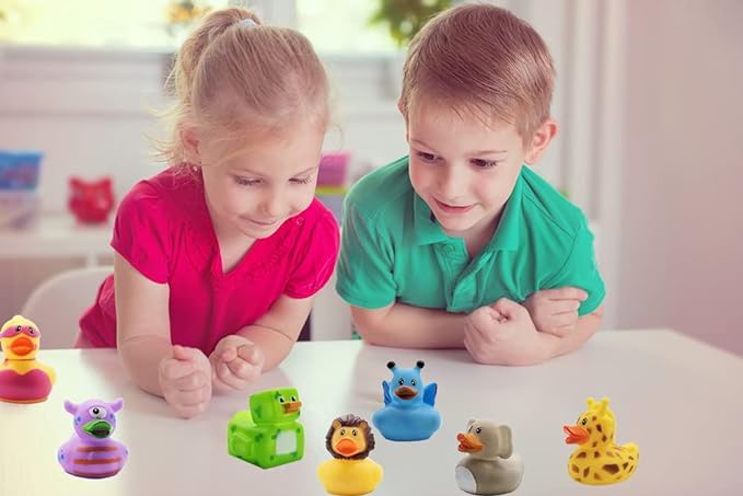 The Dreidel Company - Assortment of Rubber Ducks for Kids, Birthday Gifts, Baby Showers, Classroom Incentives, Summer Beach and Pool Activities, 2 Inch (10 Count).