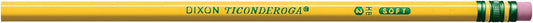 Ticonderoga Wood-Cased Pencils, Unsharpened, 2 HB Soft, Yellow, 24 Count