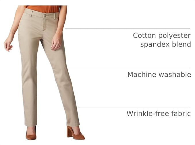These relaxed fit, wrinkle-free pants from Lee are a wardrobe essential. The flexible waistband and stretch fabric provide all-day comfort.