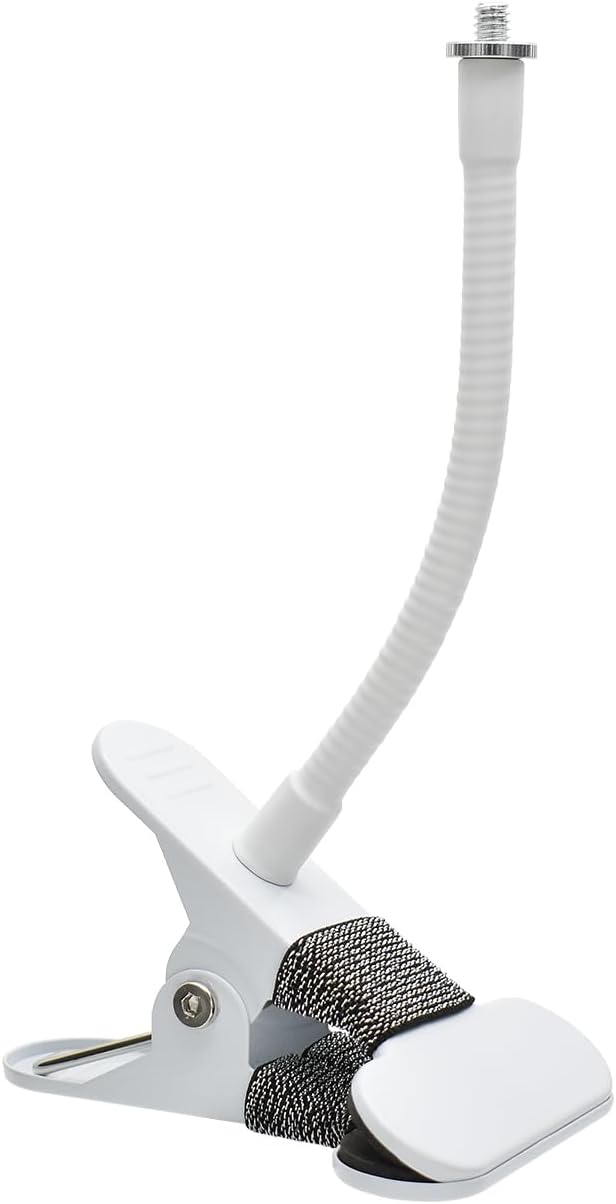 Holicfun Flexible Clip Mount with 15cm Gooseneck for Indoor and Outdoor Security Cameras, Compatible with Ring, Blink, Eufy, Google Nest, Wyze, Arlo, Simplisafe and Other Cameras - White