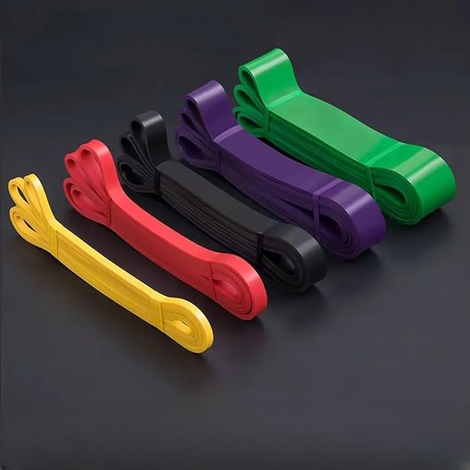Resistance Bands Set of 5, Exercise Bands 5-125 lbs, 5 Color Coded Workout Bands for Strength Training Powerlifting Tennis Elbow Golfer's Elbow Relief Physical Therapy
