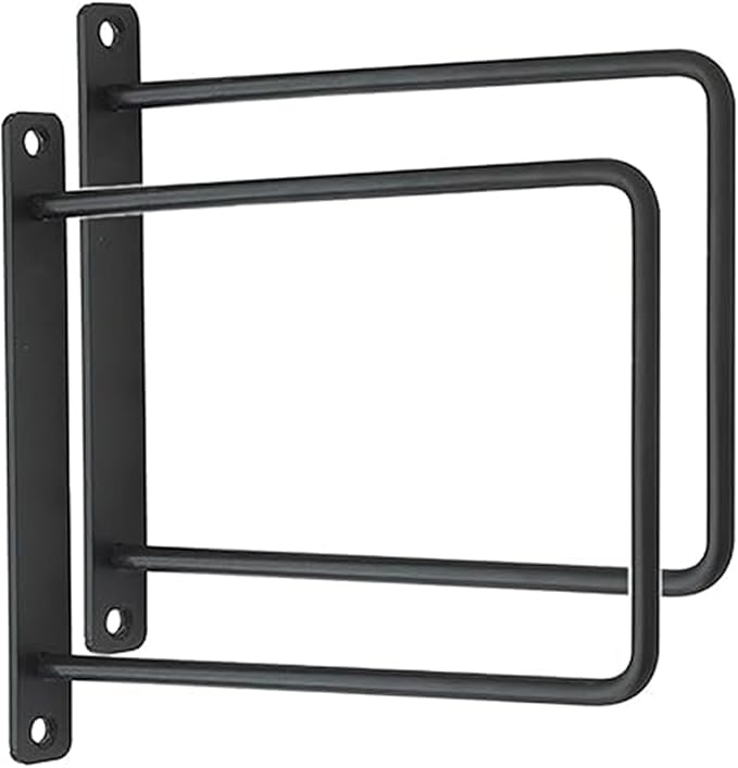 Heavy Duty Shelf Brackes,Metal Shelve Bracket for Wall,8mm Floating Shelf Brackets for Indoor Or Outdoor Shelving(Gray,15cm5.9in)(Black,15cm5.9in)