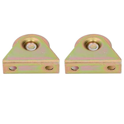 2Pcs Groove Pulley Wheel V Type Wall Mounted Alloy Steel Rope Blocks Rollers 48mm