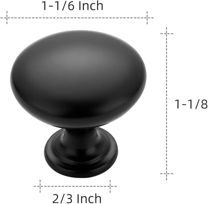 Ravinte 5 Pack Kitchen Cabinet Knobs - Matte Black Zinc Drawer Pulls and Door Handles for Dressers