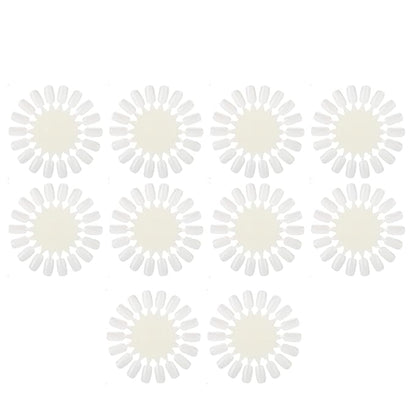 Nail Display Swatches Wheel, 10Pcsset False Nail Polish Gel Professional 18 Colors Nail Art Practice Card Design Board