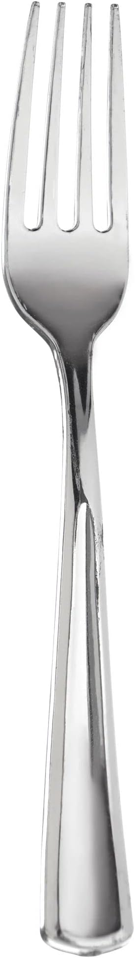 Metallic Silver Plastic Forks - Pack of 40 - Perfect for Parties, Weddings, Special Events, & More