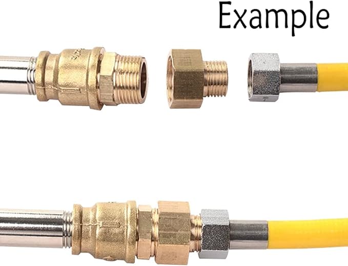 Joywayus 12" G Thread Female  14" NPT Thread Male Brass Pipe Fitting Adapter (Pack of 2)