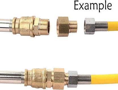 Joywayus 12" G Thread Female  14" NPT Thread Male Brass Pipe Fitting Adapter (Pack of 2)