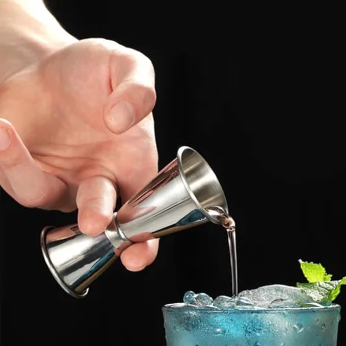 Double Cocktail Jigger,3 Size Stainless Steel Japanese Style Bar Measuring Jigger Cocktail Alcohol Measuring Tools for Bartender Bartending(3050ml)