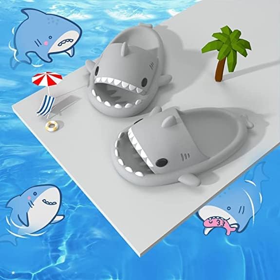 rosyclo Shark Cloud Slippers, Shark Cute Slides for Women Man,Summer Slipper Sandals for Boys Girls Spa Platform Shoes Non-Slip Beach Open Toe Beach Sandals Shower Couple Shoes