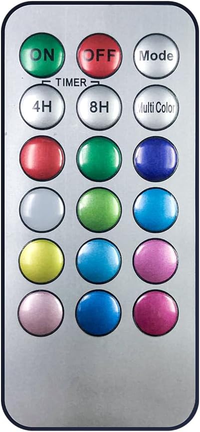 Remote control flameless candles, 18-key timer remote control for teal green flameless candle set
