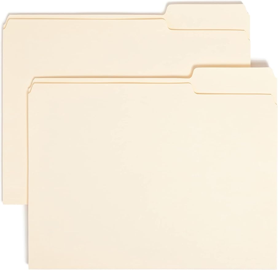 Smead File Folder, 1/3-Cut Tab Right Position, Letter Size, Manila, 42 Count (10334)