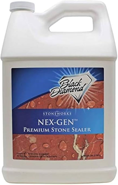Black Diamond Stoneworks NEX-GEN Natural Stone Penetrating Sealer: Long-Lasting Protection Interior and Exterior ; Granite, Marble, Travertine, Limestone, Grout, Tile, Brick, Slate Floors (1-Gallon)