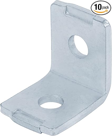 10 Pcs 2 Hole L 90 Degree Angle Bracket for 1-58" Strut Channel, No Twist Corner Bracket