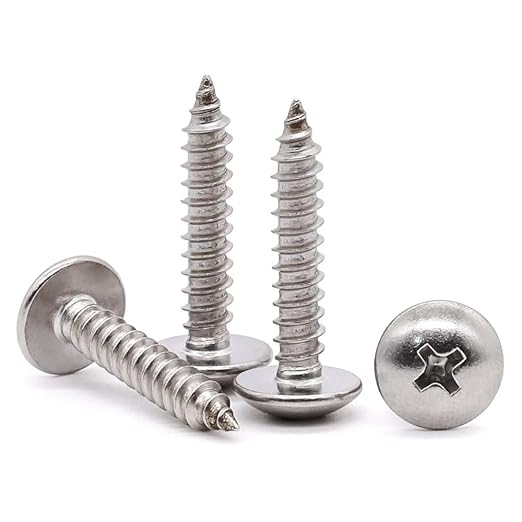 Glvaner 25 Pcs 14 x 34" Stainless Steel Truss Head Wood Screws Self Tapping Screws Sheet Metal Tek Screws
