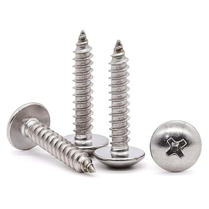 Glvaner 25 Pcs 14 x 34" Stainless Steel Truss Head Wood Screws Self Tapping Screws Sheet Metal Tek Screws