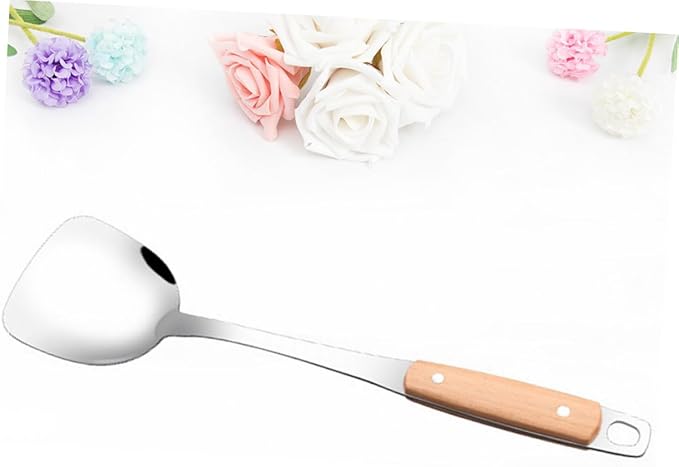 MAGICLULU Cooking Spatula Pancake Flipper Stainless Steel Turner Non-slip Wood Handle