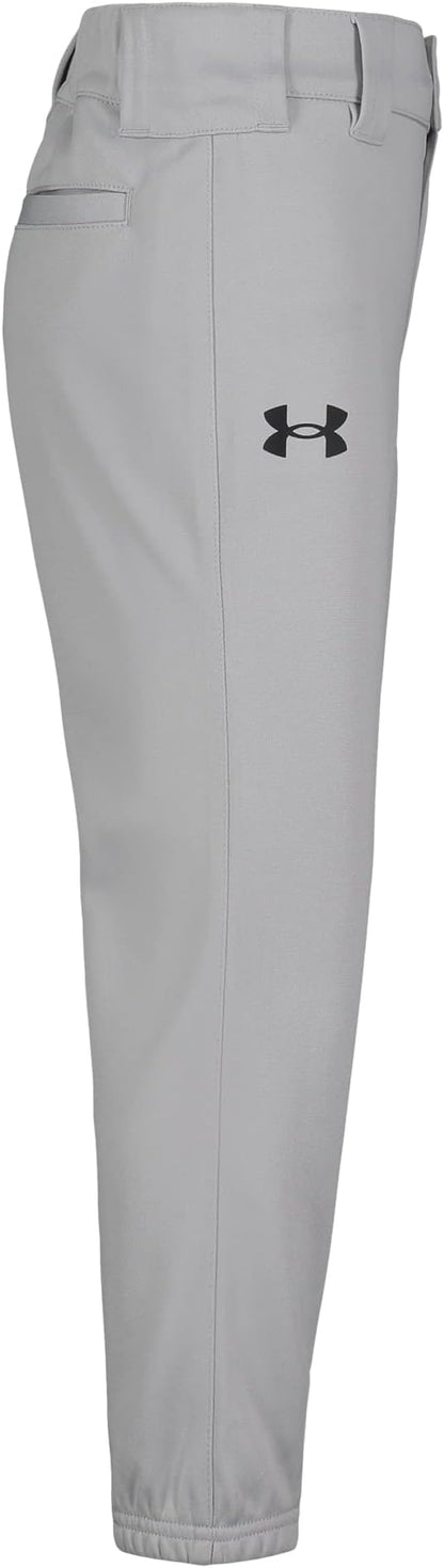 Under Armour Boys' Baseball Pant, Belt Loops, Logo, Snap Closure, Comfortable  Durable