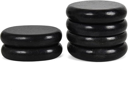 June Fox Hot Stones for Massage 4 Large and 2 Medium Basalt Stones Set Hot Rocks Massage Stones for Spa, Relaxing, Healing
