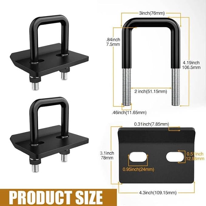 Hitch Tightener Anti-Rattle Clamp, Heavy Duty Steel Stabilizer for 1.25 and 2 inch Trailer Hitches