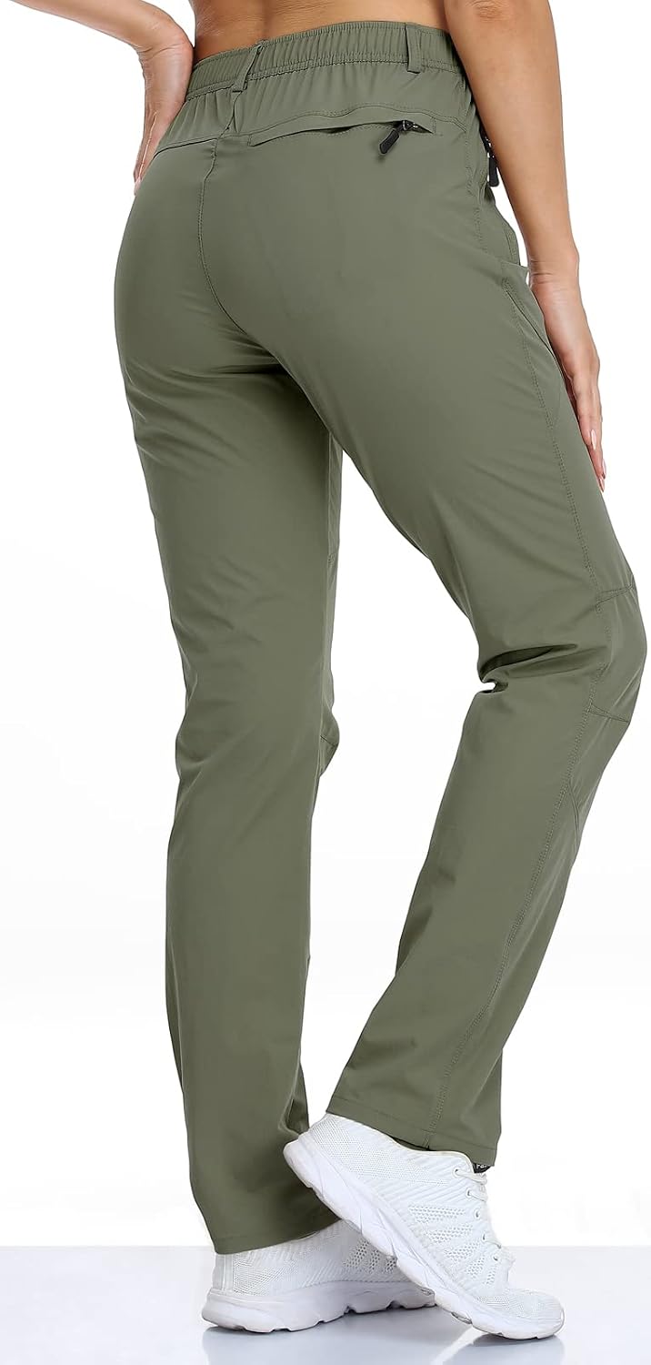 Size small-SPOSULEI Womens Summer Lightweight Pants Outdoor Nylon Quick Dry Travel Golf Hiking Sweatpants with Zipper Pockets