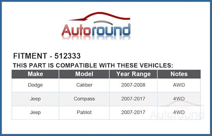 Autoround 512333 4WD/AWD Rear Wheel Bearing and Hub Assembly Compatible with Compass Patriot 2007-2017, Dodge Caliber 2007-2008 5 Lug