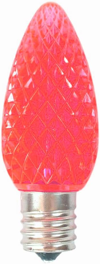 C9 Faceted Pink LED Bulb - C9 Pink Faceted Replacement Bulb