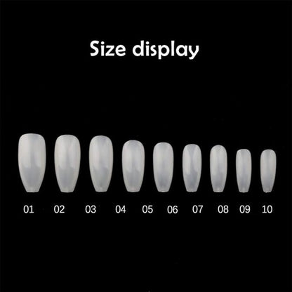100 PiecesBox TransparentWhite Acrylic False Nails, Square Ballerina Coffin Fake Nail Tips, Medium Long Square Pressed On Nails, Full Cover Fake Nail Extension Patches (Clear, One Size)
