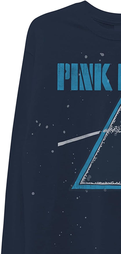 Pink Floyd Mens Concert Shirt Dark Side of The Moon - Vintage Long Sleeve Tee with Sleeve Print