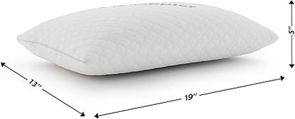 Small Shredded Memory Foam Pillow for Travel and Camping - Compressible Medium Firm Bed Pillow, Contoured Support, Breathable Cover, Machine Washable, Ideal Backpacking, Airplane and Car