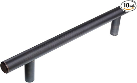 5 in. (127 mm) Oil Rubbed Bronze Modern Straight Euro Style Bar Cabinet Pull (10-Pack)