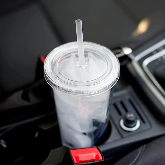 Water Bottle, 650ml Ice Coffee Cups, Clear Tumblers with Lid and Straw, Clear Tumbler, Reusable Plastic Cups for Ice Water Juice Tea Milk