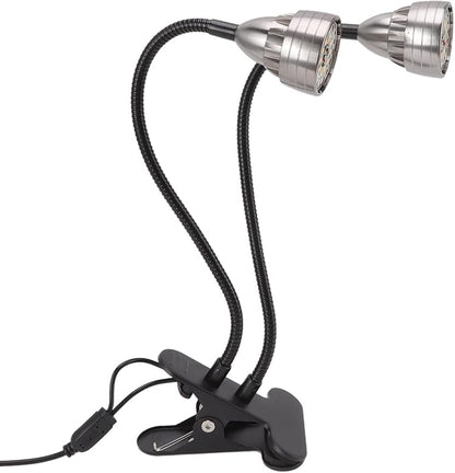 USB Powered Aluminum Shell Plant Grow Light, 360 Degree Bendable Dual Heads Fill Light with 52 LEDs for Indoor Plants with Non Slip Base