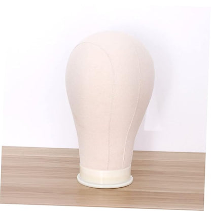 LIFKOME Canvas Block Mannequin Head Display Styling Dummy Head for Wig Making Professional Hair Stylist Training Stand Includes T Needle Holder Portable and Lightweight