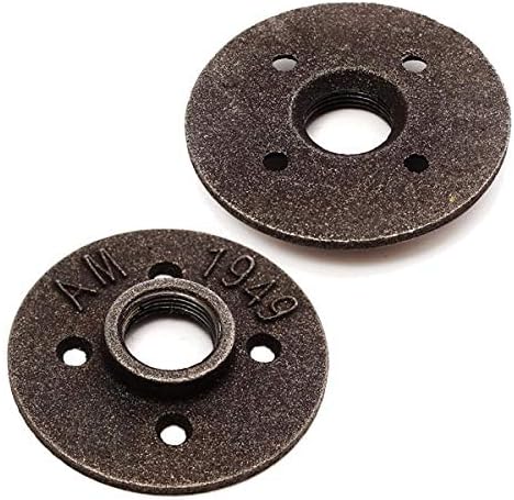 34 Inch Black Malleable Iron Floor Flange Fitting Pipe NPT Antique Wall Flange Seat