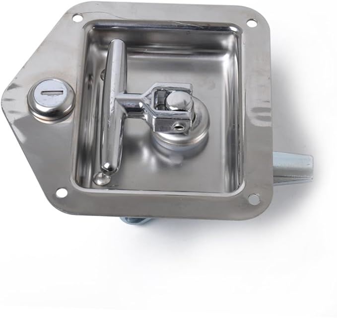 jojofuny Box Lock Safety Lock No Cover Included Stainless Steel T-Shape Handle Easy Install Holes Design