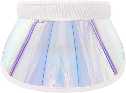 Surkat Women Sun Visors Hologram Wide Brim Thicker Sweatband UV Protective Sportswear Visors Sunhat