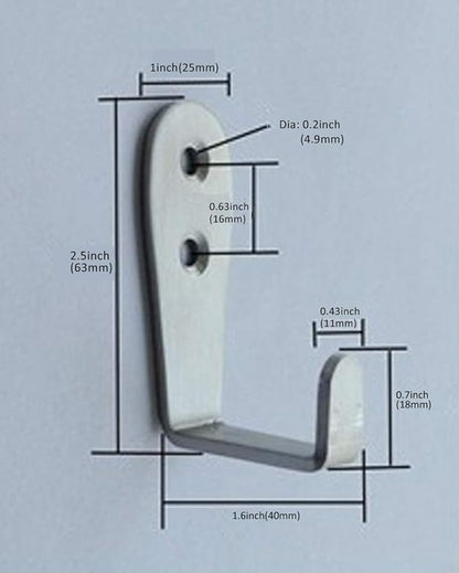 Deezio Backpack Hooks for Wall Bathroom Garage Hooks SUS304 Stainless Steel Towel Purse Robe Hooks Wall Mounted (10 Pack)