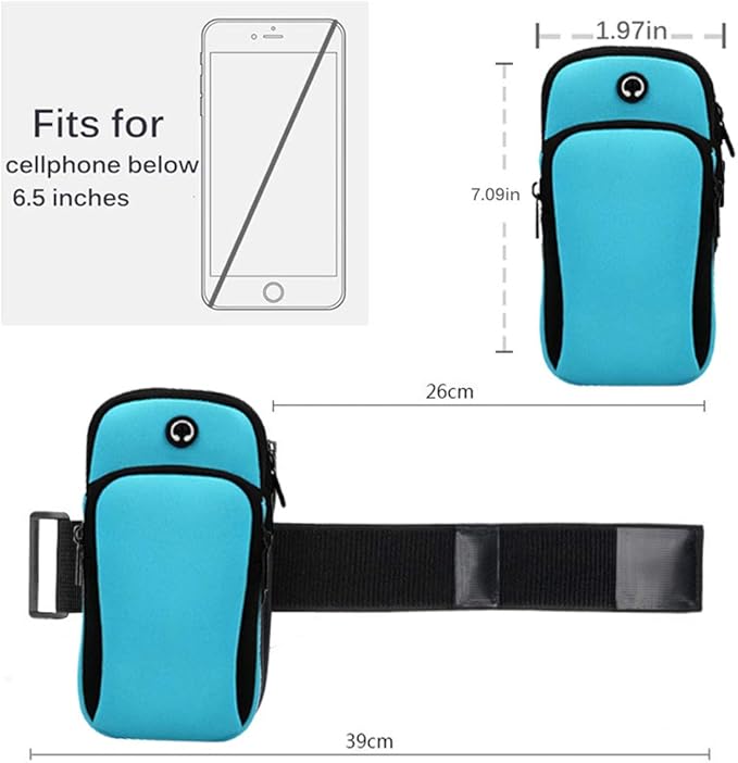 Running Armband,Arm Bag Phone Holder for Running,Multi Cell Phone Armband Pouch for Gym Workout Jogging Exercise,Suitable with iPhone 11 Pro Max XS XR X 8 7 6 6s Plus (Blue)