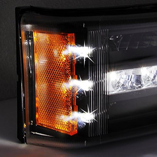 AKKON - For Chevy Silverado 1500 2500 3500 Avalanche LED Bumper Lights Turn Signal Lamps Black