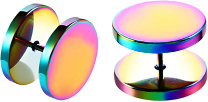 1 Pair Silvery 4 mm(6 G) Stainless Steel Fake Ear Plugs Gauges Flat Nap Screw Flat Back Stud Hide Faux Tragus Studs Hypoallergenic Sleep Cartilage Earrings Body Piercing Jewelry Women Men