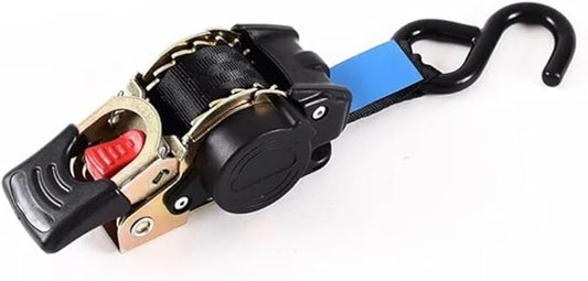 DAZHIDZ Auto Retractable Ratchet Tie Down Starp Belts Single Hook Universal Motorcycle Tools Convenient Fast Binding Prevent Falling(1 pc)