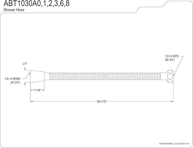 Kingston Brass ABT1030A1 Vintage 59-Inch Shower Hose, Polished Chrome