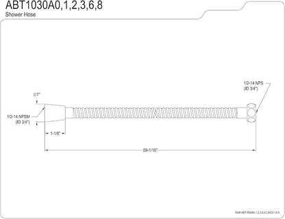 Kingston Brass ABT1030A1 Vintage 59-Inch Shower Hose, Polished Chrome