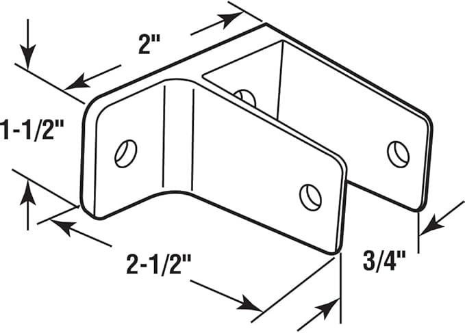 Prime-Line 656-2893 One Ear Wall Bracket, For 3/4 In. Panels, Zinc Alloy, Chrome Plated (Single Pack)