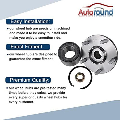 Autoround BR930568K Front Wheel Hub Assembly Replacement for Toyota Camry 04-17 Highlander 05-07 Avalon 05-13 Solara 04-08, Lexus RX350 07-09 ES350 07-13 RX330 04-06 ES330 04-06 5 Lugs