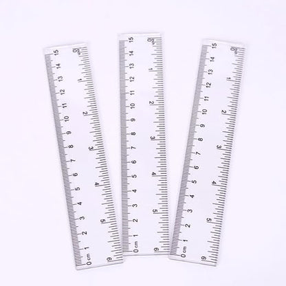 1 Piece 15 cm Reusable Plastic Transparent Ruler Double-Sided Printing inch cm Nice Processing
