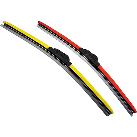 Car Wiper Colorful Hybrid Wiper BladeFit for BMW I8 Roadster I12 I15 2014 2015 2016 2017 2018 2019 2020 Car Exterior Replacement Parts Automotive Windshield Wipers(Black-Red,I8 (i12) 2014-2020)