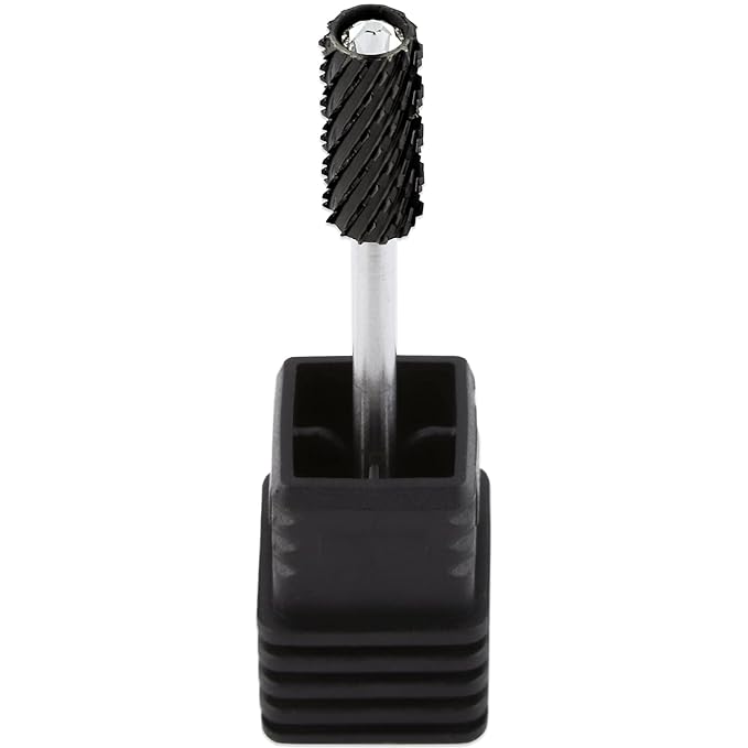 USA PANA Professional 332" Shank Size - Crystal Top Small or Large Barrel Carbide Bit - Nail Drill Bit for Dremel Machine - (Small Barrel, 2X Coarse Grit, Black)